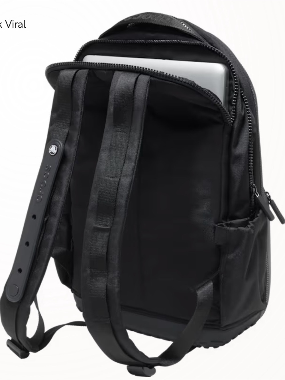 CROCS Black Embossed Logo Backpack - Picture 2 of 4